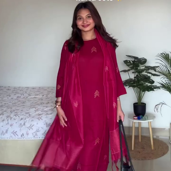 Red Ethnic Suit Everyday Style