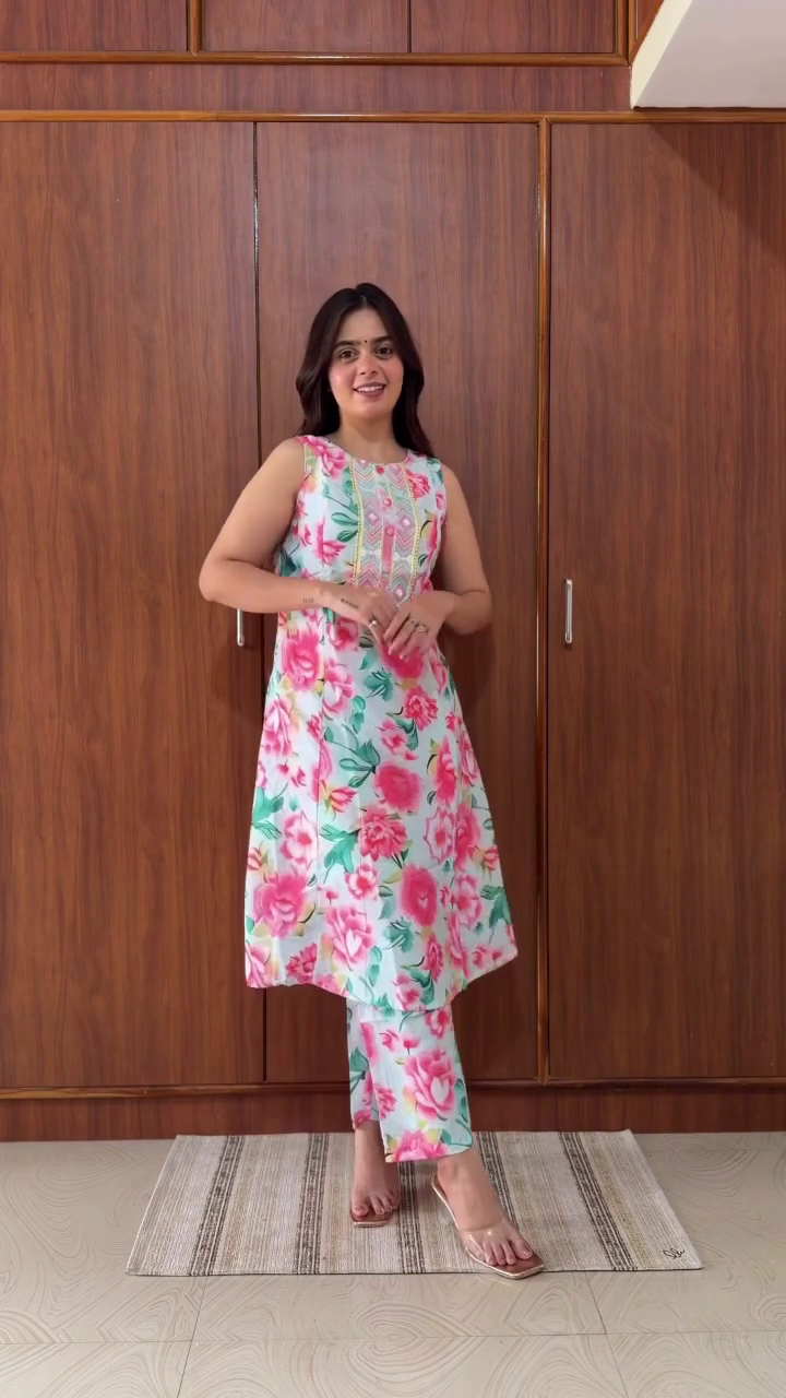 Lavender Printed Kurta Casual Charm