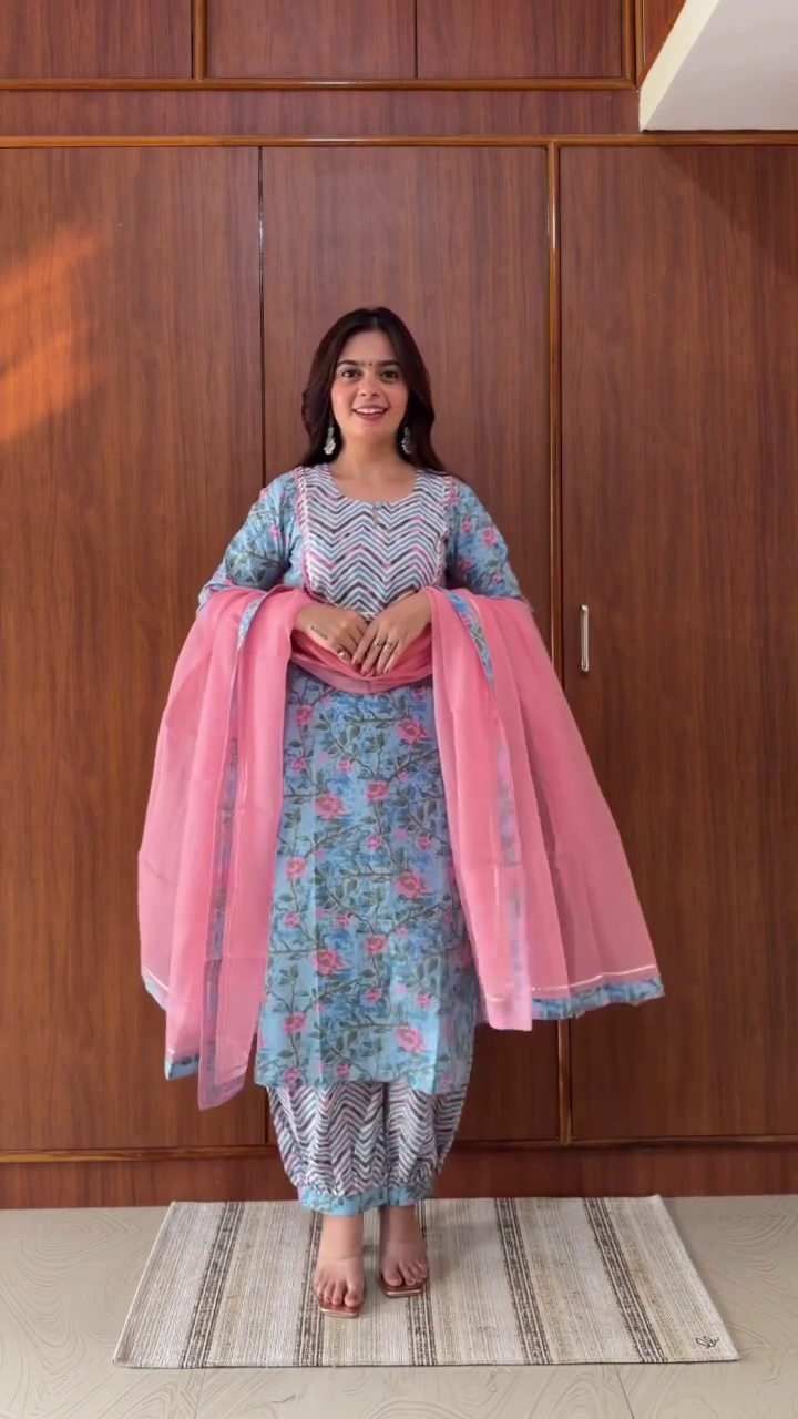 Pastel Floral Suit Soft Elegance