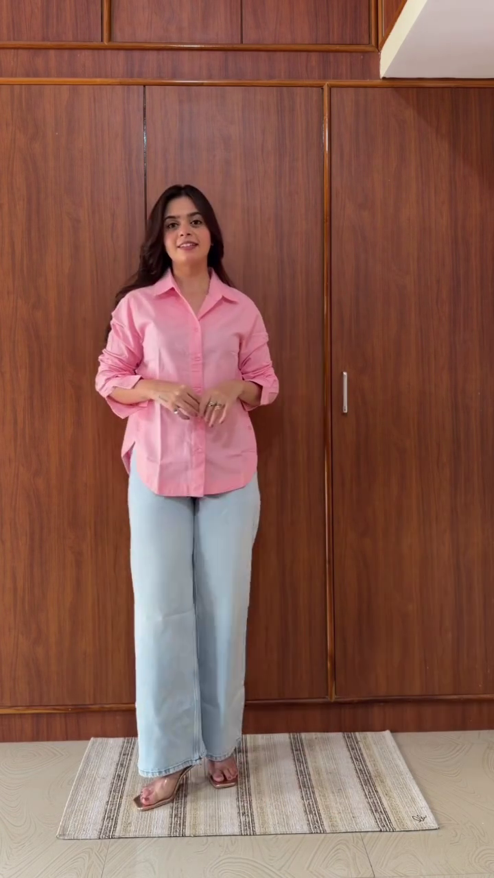 Pink Shirt & Denim Casual Look