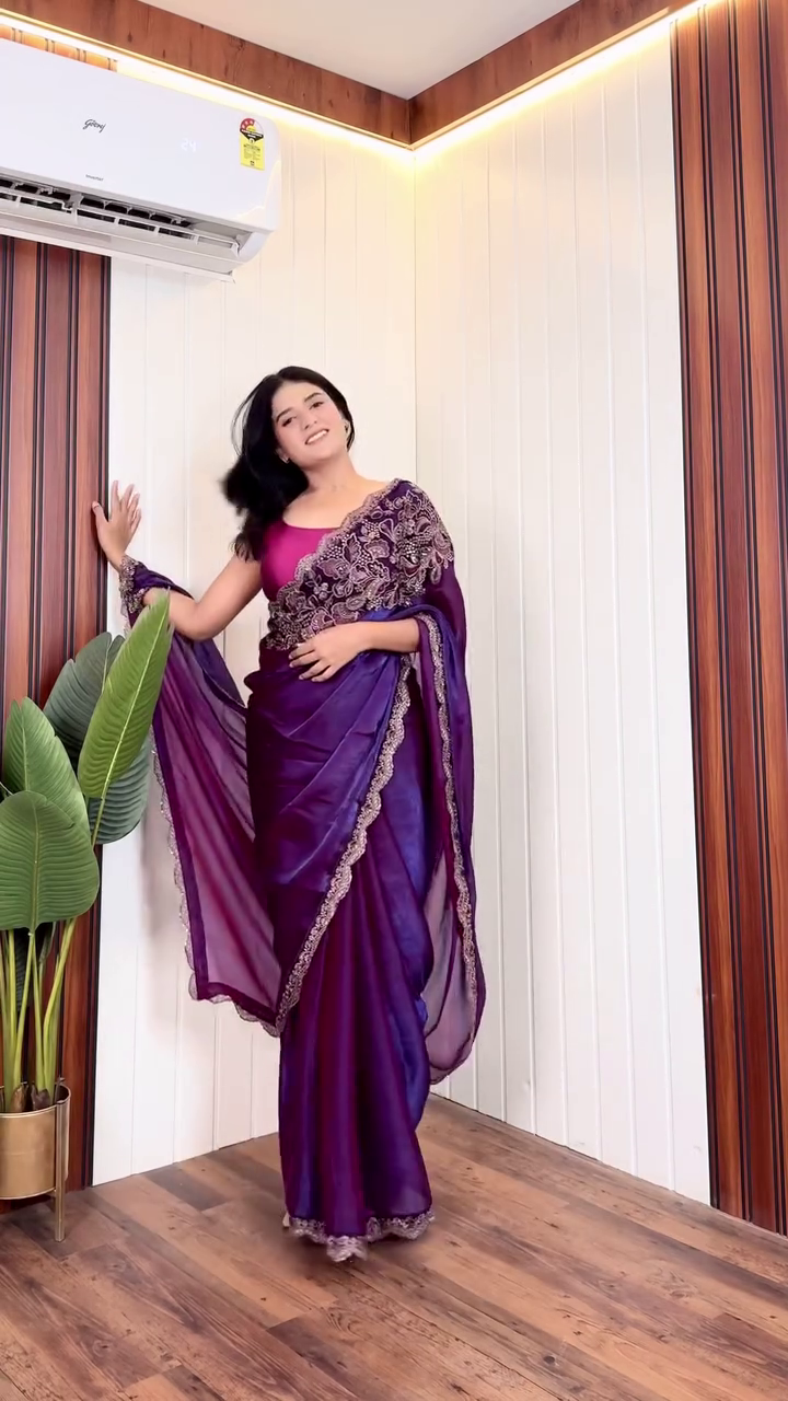 Hot Pink Designer Saree Glam