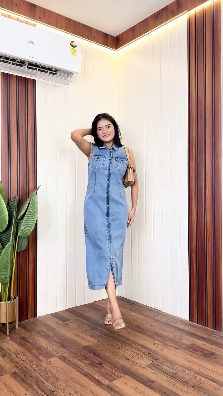 Midnight Denim Flare Dress