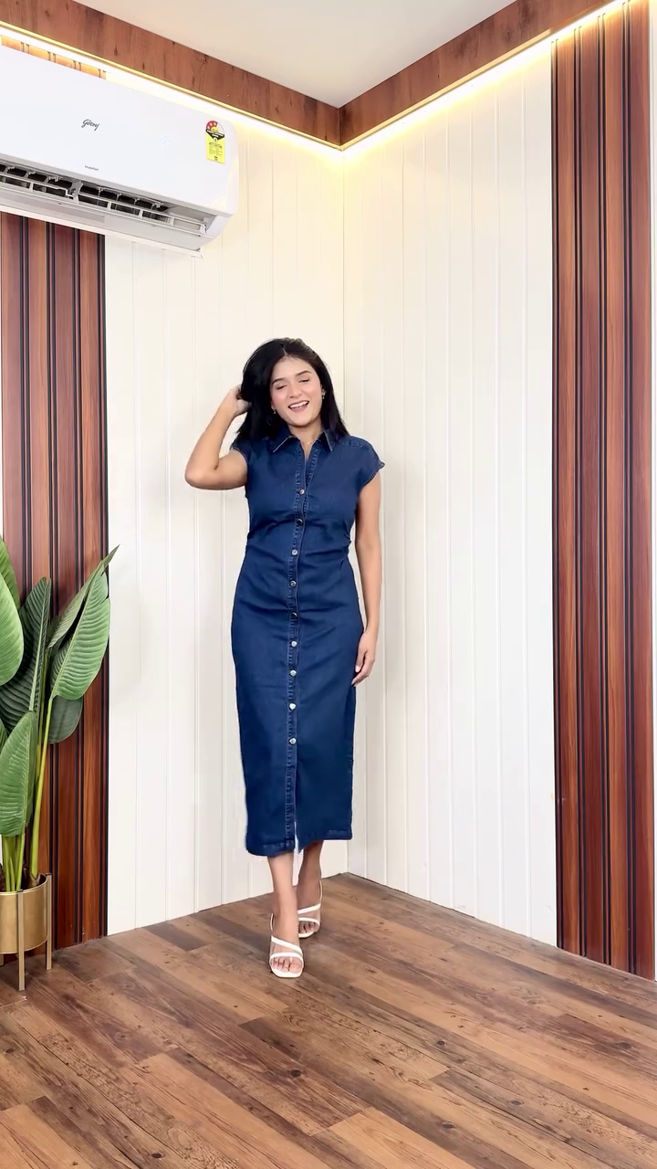 Midnight Denim Flare Dress