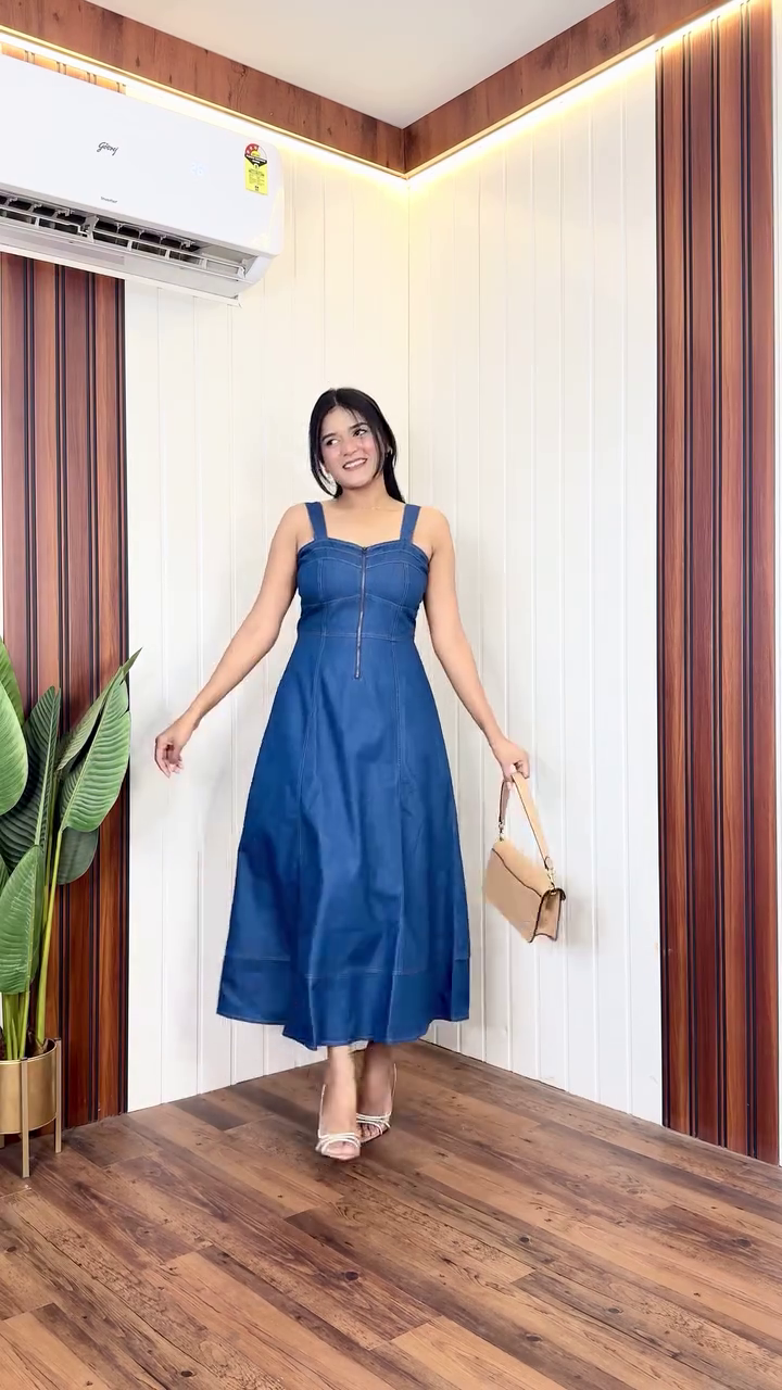 Midnight Denim Flare Dress