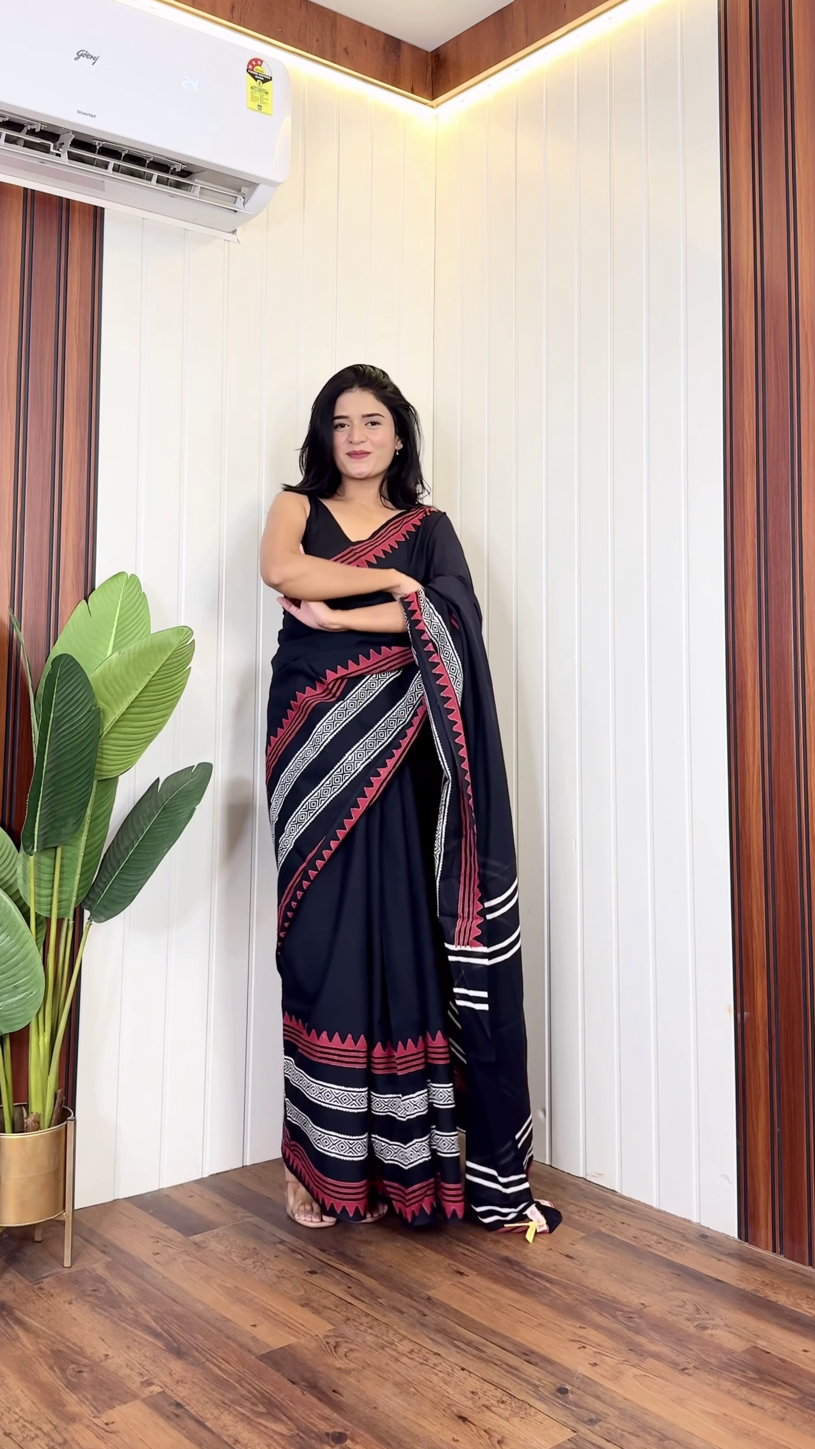 Bold Black Statement Saree