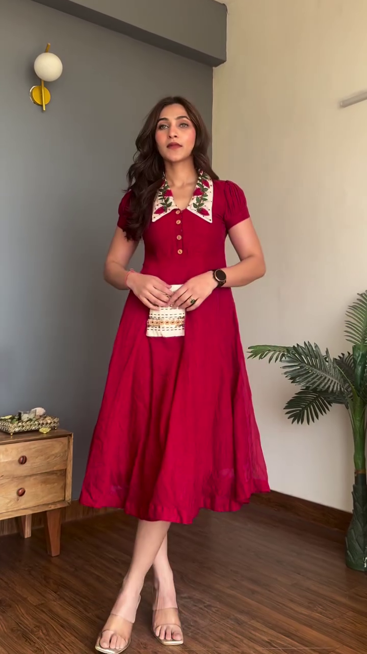 Emerald Button Midi Dress