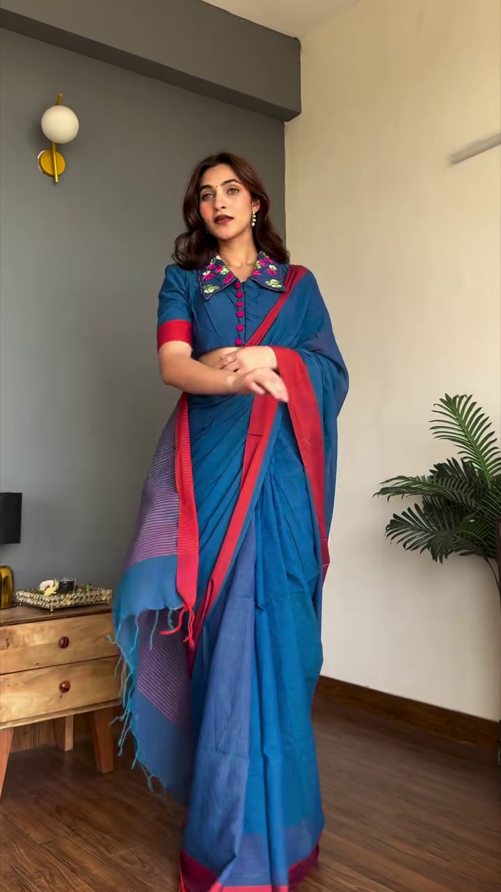 Royal Blue Draped Saree