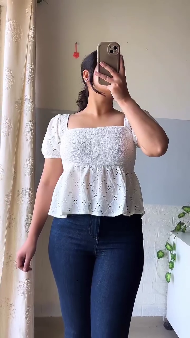 Chic Grey Peplum Top