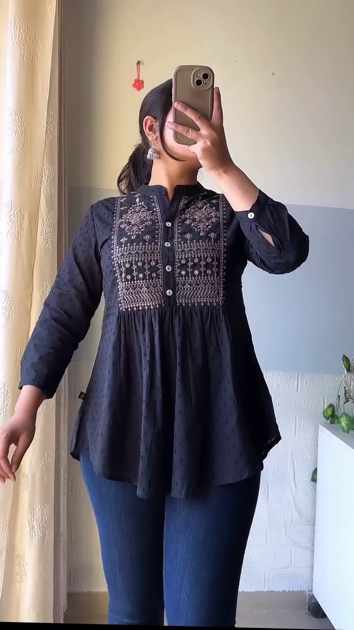 Classic Maroon Embroidered Kurti