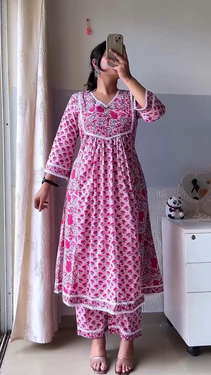 Pink Printed Ethnic Set