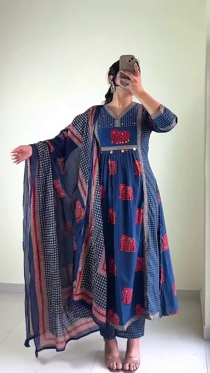 Maroon Printed Suit Set