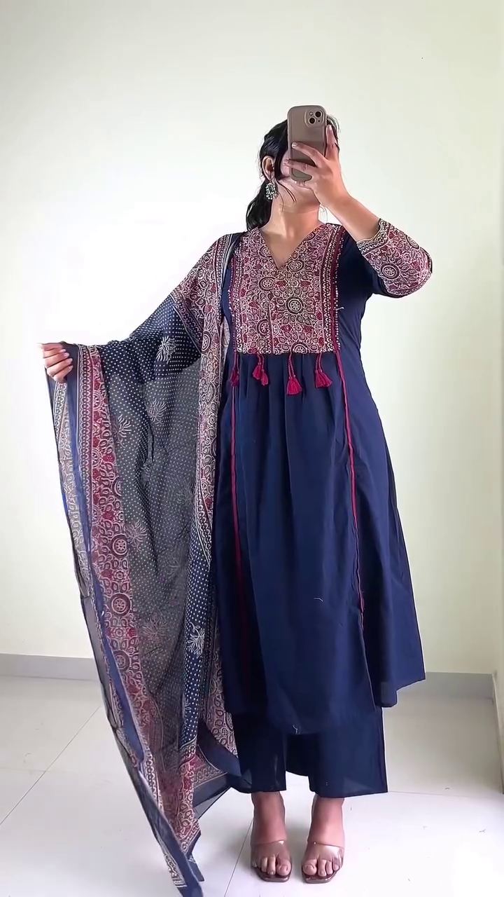 Maroon Printed Suit Set