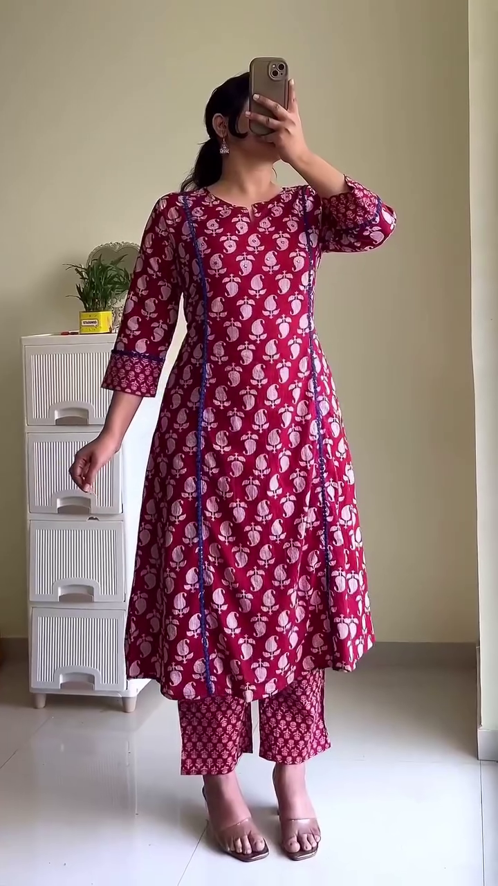 Bright Yellow Floral Kurta Set