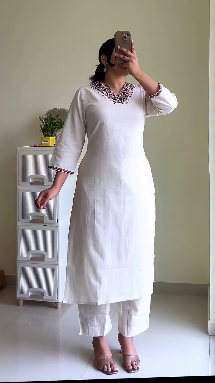 Bright Yellow Floral Kurta Set