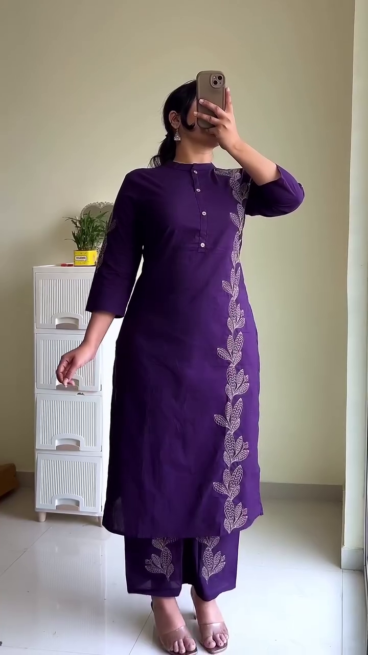 Bright Yellow Floral Kurta Set