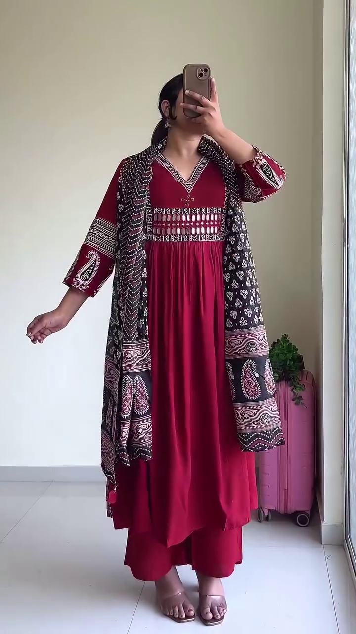 Red Ethnic Layered Set