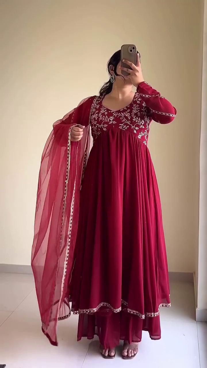 Royal Red Anarkali Suit