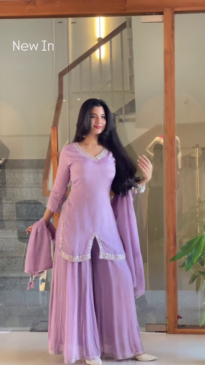 Blush Pink Floral Kurti Set
