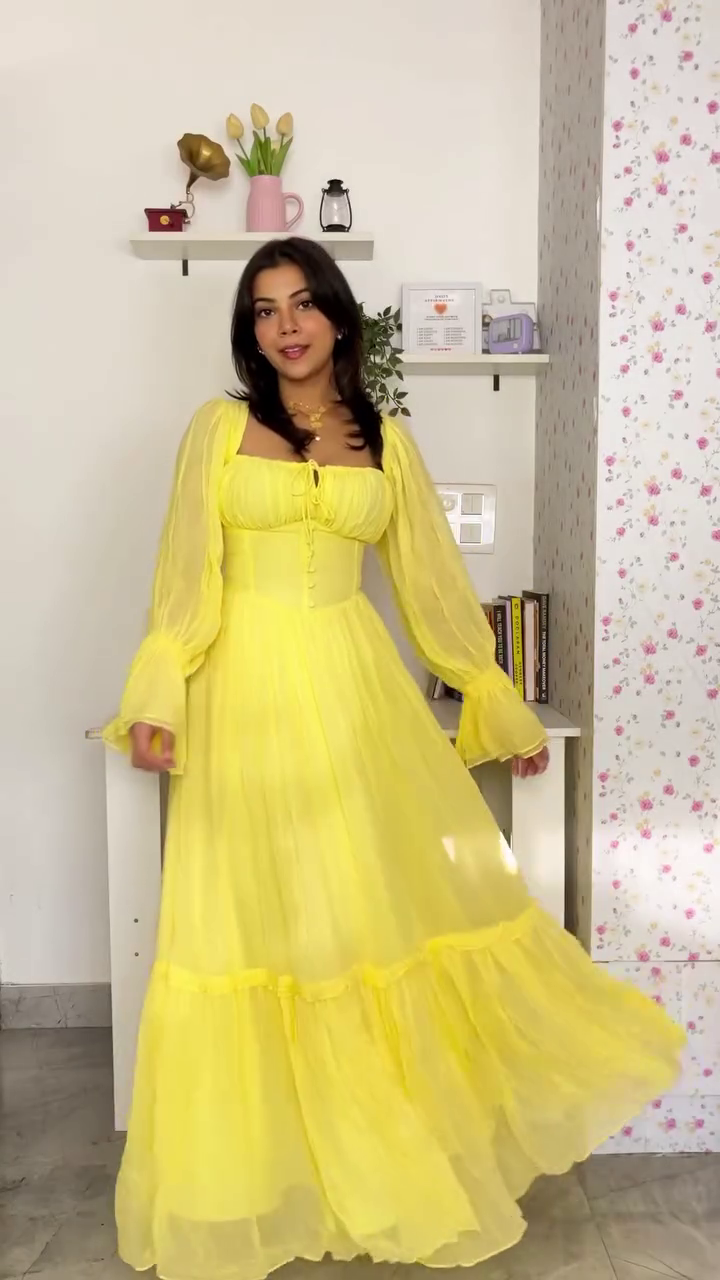 Sunshine Yellow Flowy Maxi Dress
