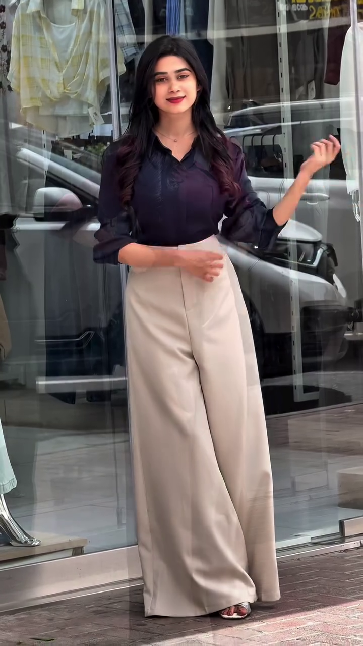 Women's Formal Shirt & Wide Leg Palazzo Set