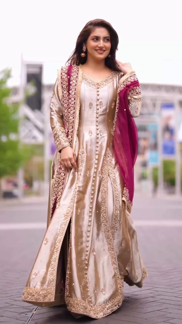 Women's Embroidered Silk Style Anarkali Suit